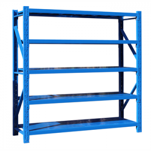 中型貨架主架2000×600×2000mm(五層,300kg/層,藍色)