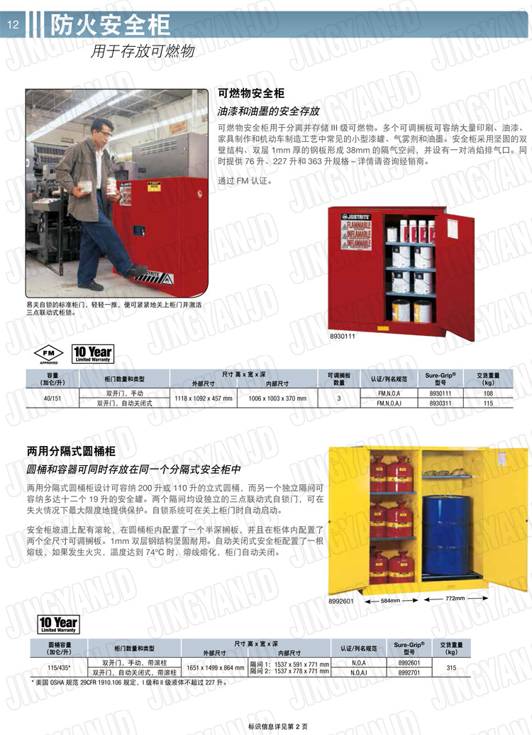 美國杰斯瑞特，防火安全柜，justrite防火柜，justrite安全柜，防爆柜justrite,8923201,4M9438