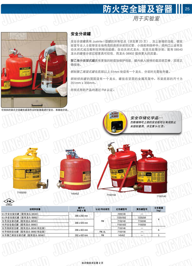 JUSTRITE，美國(guó)杰斯瑞特，justriteI型安全罐,柴油汽油存放罐，酒精松香水安全存儲(chǔ)罐，防火安全罐，防爆安全罐