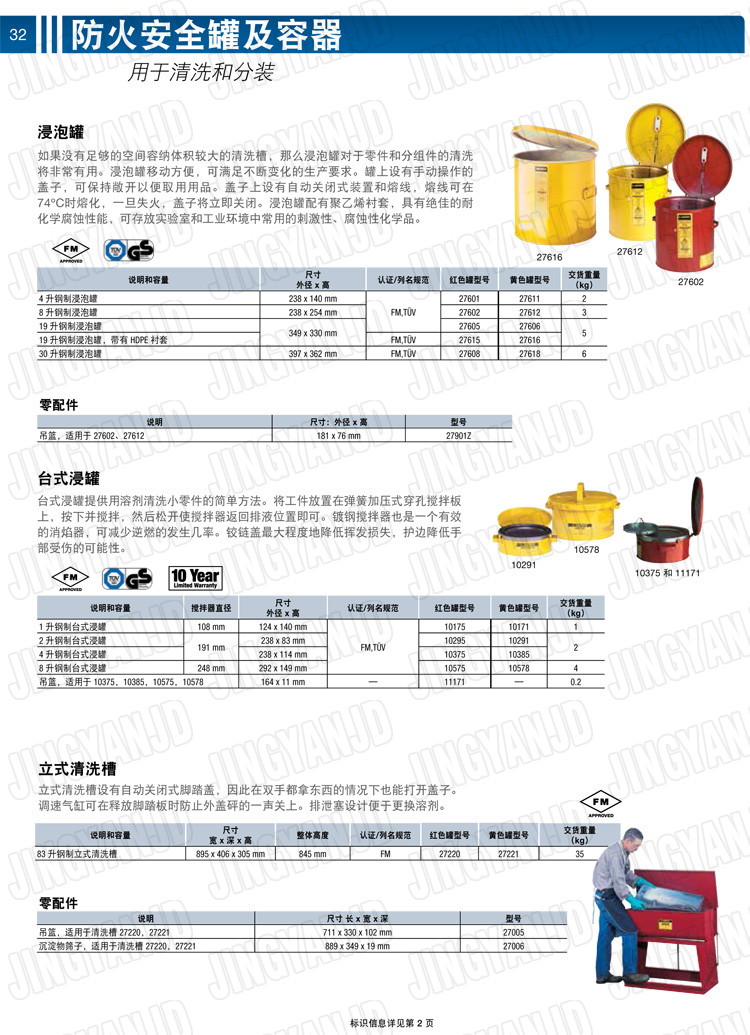 美國(guó)杰斯瑞特，justrite，臺(tái)式浸泡罐，立式清洗槽，清洗罐